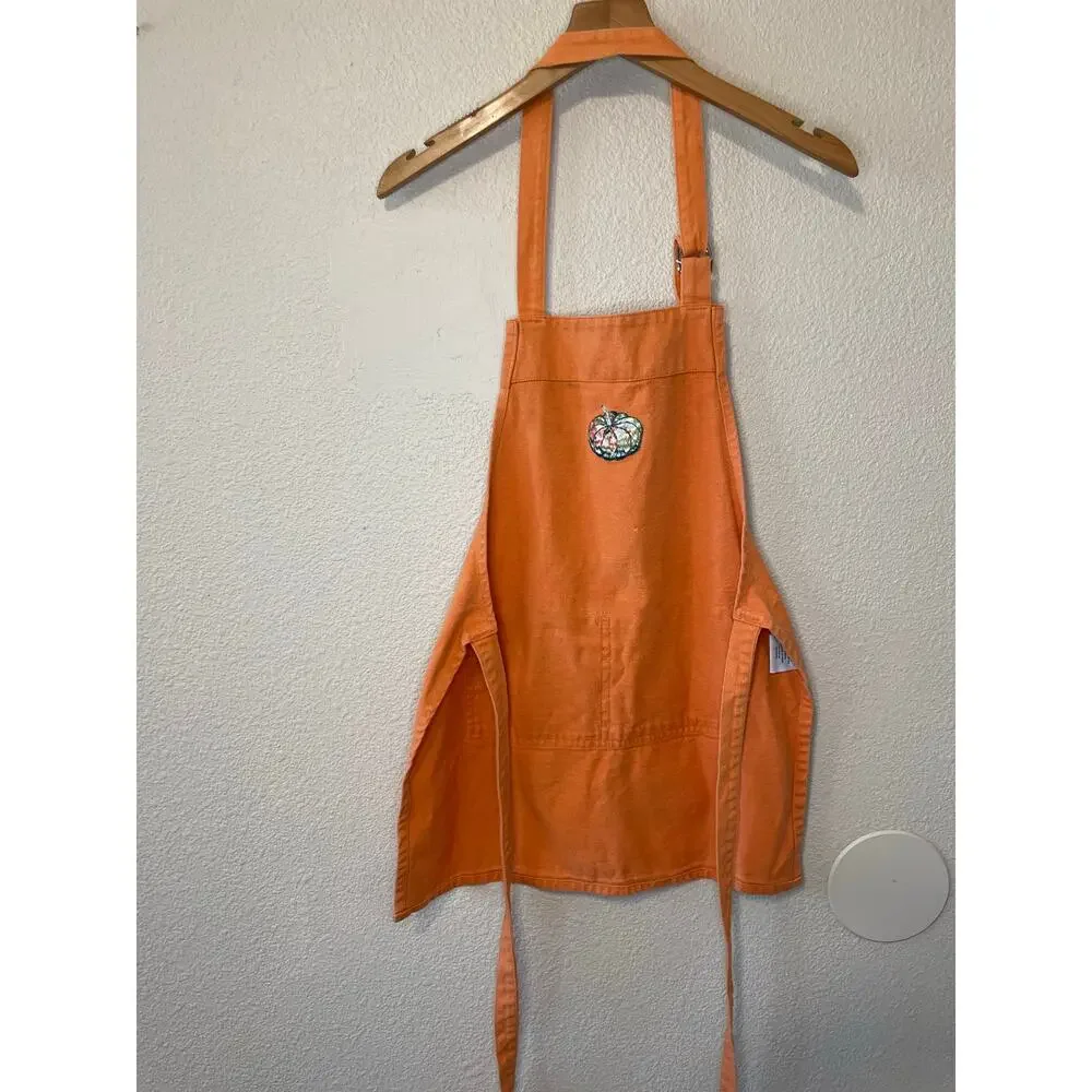 Williams Sonoma Children’s Fall Pumpkin Embroidered Orange Apron